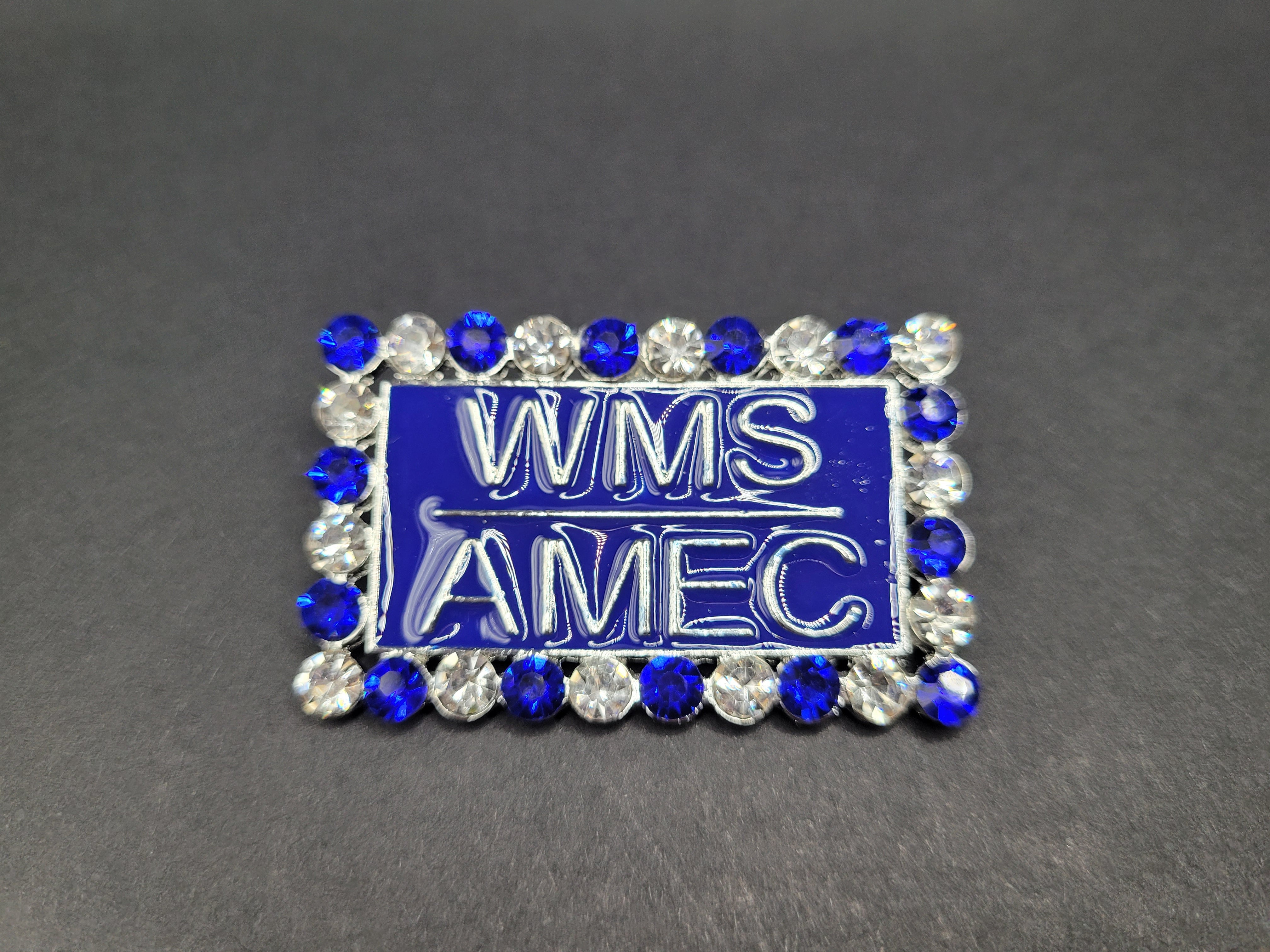 Wms Sticker WMS AMEC Blue/White Rectangle Pin | WMS-AMEC Branding Boutique